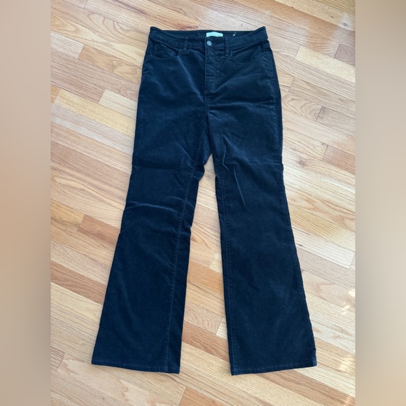 LOFT Velvet Five Pocket Flare Pants Black - Picture 9 of 11